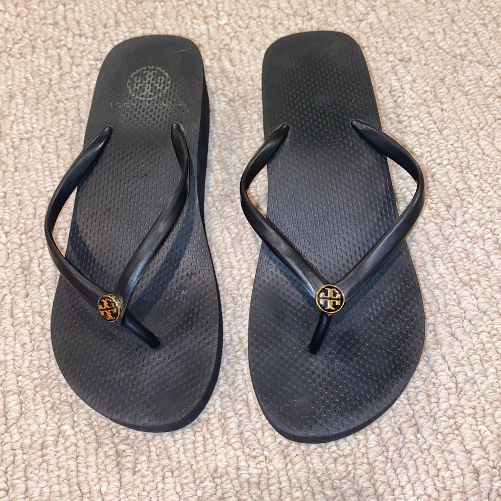 Tory Burch black wedges